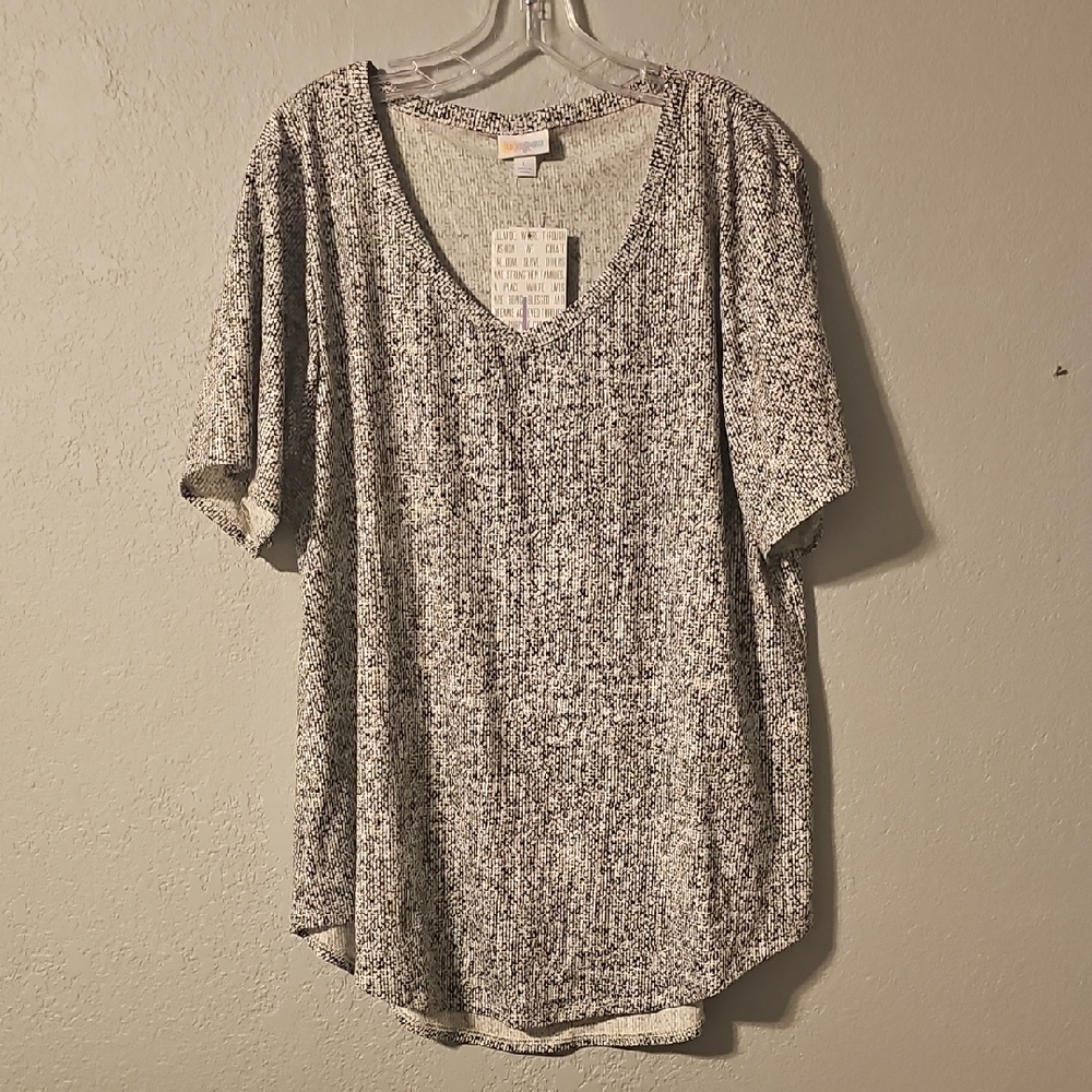 LuLaRoe Black and White Short Sleeve Tee